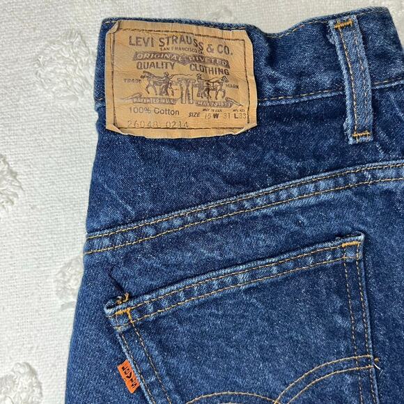 Vintage Levi’s Orange Tab Men’s 31x33 Dark Wash Denim Jeans Straight Made In USA - Picture 3 of 12